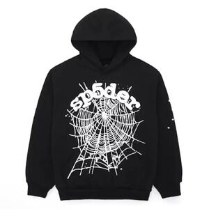 SP5DER WORLDWIDE Black OG Web Hoodie